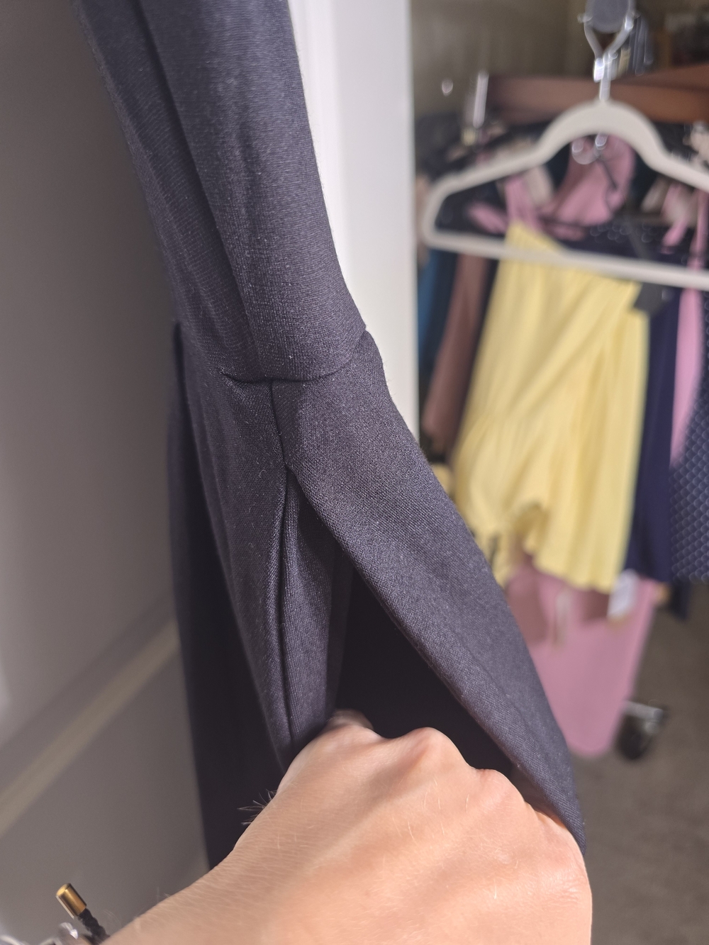 Classic Black Sleeveless A-Line Dress with Built-In Bra - Picture 9 of 11